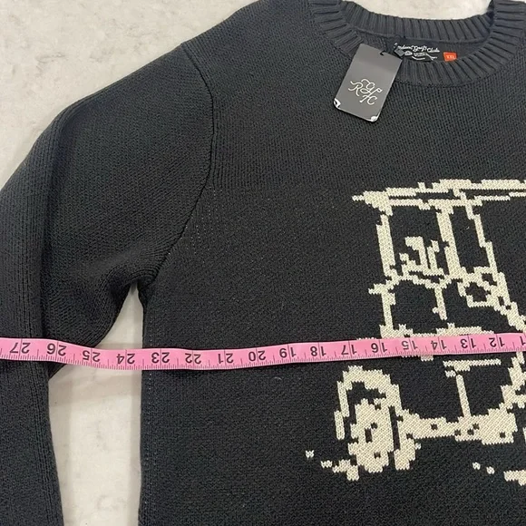 BNWT Random Golf Club sweater size XXL color black. Image of pixelated golf cart